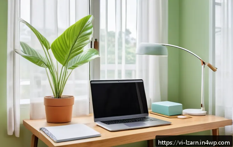 정신과 신체의 조화를 이루는 학습 루틴 - A clean and organized study space in a modern Vietnamese home, featuring a wooden desk with neatly a...